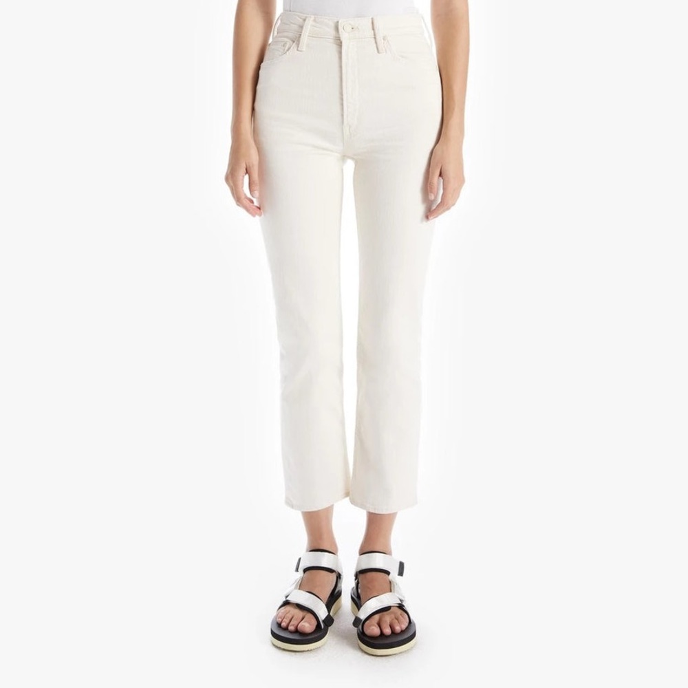 Mother Denim- High Waisted Rider Ankle Jean in Act Natural (ivory) size 30
